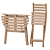 Foldable Outdoor Table & Chairs Set 3D model small image 3