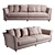 Garda Decor Sorrento 250: Elegant Velvet Three-Seater Sofa 3D model small image 1