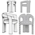 Modern Dudet Chair by Cassina: Stylish and Comfortable 3D model small image 7