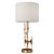 Gold Freeform Linen Table Lamp 3D model small image 1