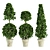 Concrete Pot Plants - Outdoor Greenery 3D model small image 1