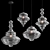 Geometric Glass Pendant Light 3D model small image 1