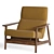 Timeless Elegance: Mid-Century High-Back Chair 3D model small image 2