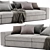 Stylish Poliform Dune 3-Seater Sofa 3D model small image 2