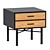 Elegant Bicolor Nightstand with Metal Legs 3D model small image 3