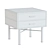 Elegant Bicolor Nightstand with Metal Legs 3D model small image 4