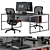 Red and Black Employee Set: Office Furniture 3D model small image 2