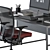 Red and Black Employee Set: Office Furniture 3D model small image 4