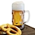 Rustic Mug and Pretzels Set 3D model small image 4