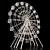 28m Ferris Wheel: Gray and Black, Night Illumination 3D model small image 1