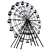 28m Ferris Wheel: Gray and Black, Night Illumination 3D model small image 2