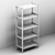  EKENABBEN Oak White Open Shelving Rack 3D model small image 6