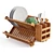 Bamboo Dish Rack: Stylish & Functional 3D model small image 5