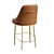 Comfortable Leather Counter Stool 3D model small image 3