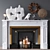 Modern Decorative Fireplace Set 3D model small image 1