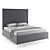 Elegant Gray Velvet Mora Bed 3D model small image 5