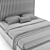 Elegant Gray Velvet Mora Bed 3D model small image 13