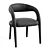 Sleek Leather Dining Chair 3D model small image 1