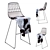 Elegant Brody Bar Chair: Sleek Design, Comfortable Seating 3D model small image 1