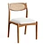 Elegant Caned Dining Chair 3D model small image 1