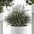 Indoor Plant Set: Round Stand, White Pot 3D model small image 3