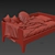 Modern Wood and Fabric Toddler Bed 3D model small image 4