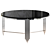 Sculpted Silver Granite & Black Marble Cocktail Table 3D model small image 1