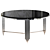 Sculpted Silver Granite & Black Marble Cocktail Table 3D model small image 3