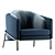 Elegant FIL NOIR Armchair by Minotti 3D model small image 1