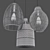 Natural Rattan Trio Pendant Lights 3D model small image 5