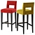 Modern Hugo Bar Stool: Stylish, Textured, and Easy to Use 3D model small image 3
