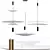 Elegant Gold & Black Pendant Light 3D model small image 1