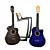 Versatile Acoustic Guitar with 2 Stylish Finishes 3D model small image 1