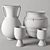 African Clay and Wood Vases 3D model small image 11