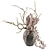 Rustic Charm: Dried Branch & Concrete Vase 3D model small image 1