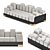 Urban Chic Italian Skyline Sofa 3D model small image 2