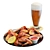 Delicious Chicken Wings & Beer Set 3D model small image 1
