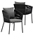 Sleek Porto Dining Chair & Agave Table 3D model small image 4