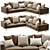 Newport 3-Piece L-Shaped Sectional: Modern Comfort for Your Living Space 3D model small image 1