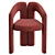 Modern Terracotta and Cream Armchair by Cassina 3D model small image 6