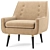 Elegant Gray Wingback Chair 3D model small image 5