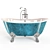 Sleek Metal Clawfoot Bathtub 3D model small image 3