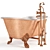 Sleek Metal Clawfoot Bathtub 3D model small image 4