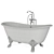 Sleek Metal Clawfoot Bathtub 3D model small image 7