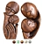 Modern Art Face Sculpture Set 3D model small image 1