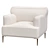 Quartz White Lounge Chair: Modern and Sleek 3D model small image 1