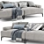 Abisko 2-Seater Sofa: Modern Design, Comfortable Seating 3D model small image 2