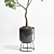 150 Plant Tree Metal Vase: Indoor Elegance 3D model small image 3