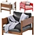 Velvet and Leather Armchair Set 3D model small image 4