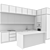 Adjustable Modern Kitchen 3D model small image 6